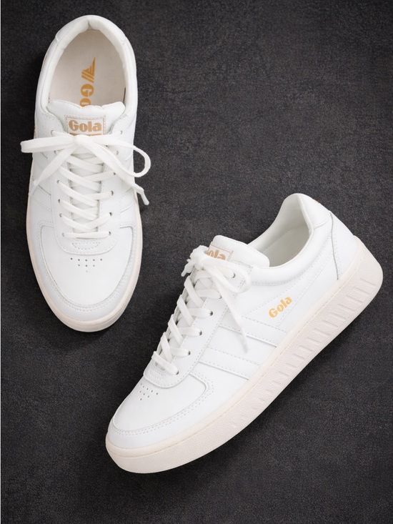Gola Shoes - Gola Women's Grand Slam White Leather Sneakers